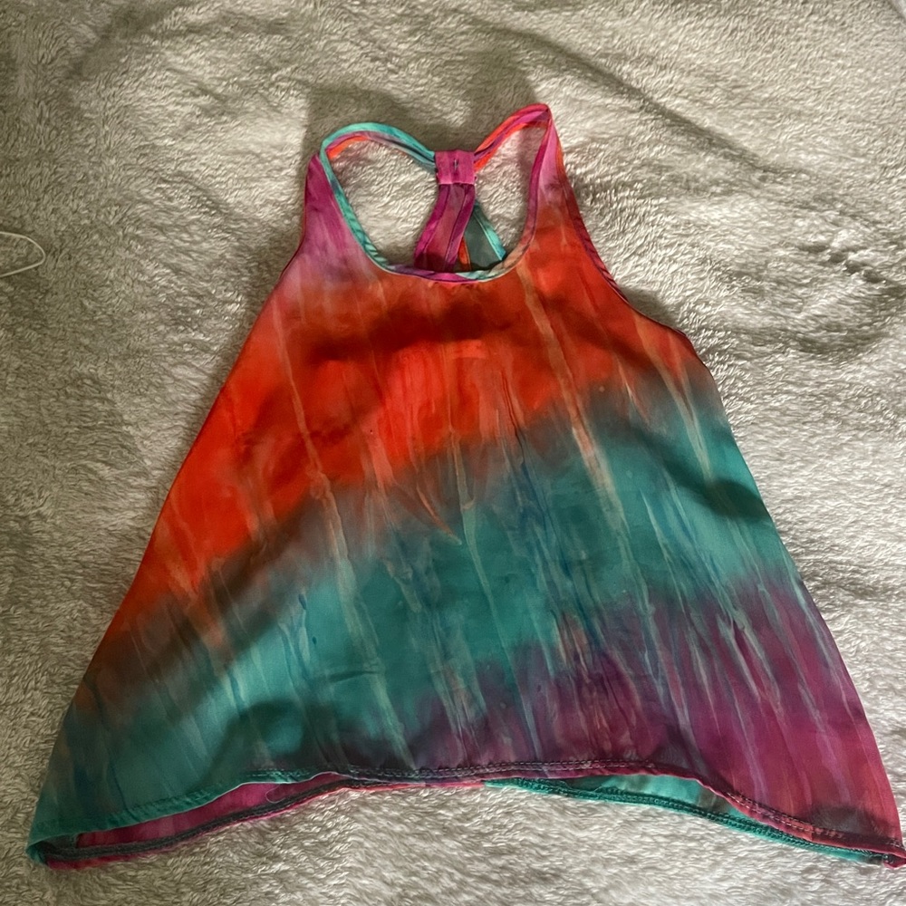 Pinc Premium racerback tank youth medium (10-12?) orange/pink/green sheer